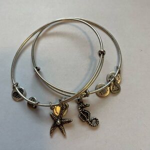 Alex and Ani Silver Charm Bracelets with Starfish and Seahorse